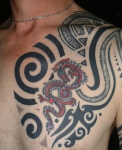 Tribal Chest Tattoos for Guys