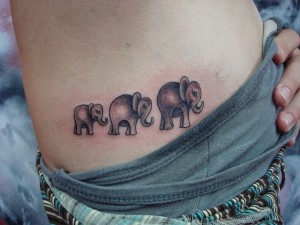Tribal Elephant Family Tattoo