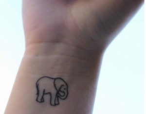 Tribal Elephant Tattoo on Wrist