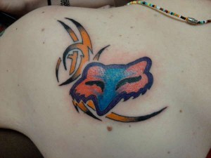 Tribal Fox Racing Tattoo