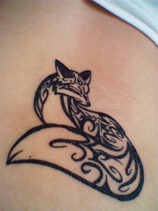 Tribal Fox Tattoo for Girls