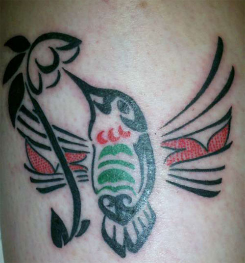 Black Tribal Hummingbird Tattoo Silhouette Image  Silhouettepics