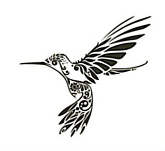 Black Tribal Hummingbird Tattoo Stencil By Dilly Weeds