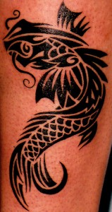 Tribal Koi Fish Tattoo