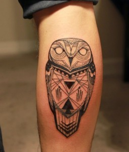 Tribal Owl Tattoo