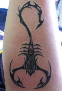 Tribal Scorpion Tattoo Wrist