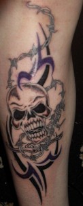 Tribal Skull Tattoo Design