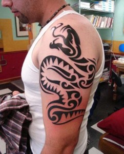 Tribal Snake Arm Tattoo