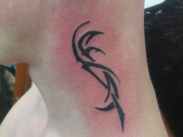 Shoulder Tribal Neck Tattoo by CJay Tattoo