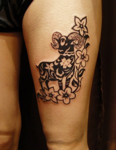 Tribal Tattoo on Thigh