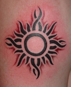 22 Awesome Tribal Sun Tattoo | Only Tribal