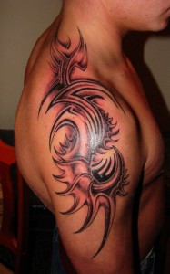 Tribal Tattoos on Shoulder