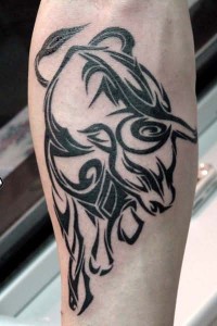 Tribal Taurus Bull Tattoo