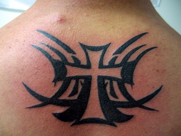 cross tattoo designs for men on back