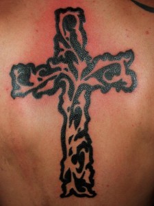 Cross with Tribal Tattoo