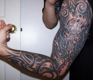 Full Arm Tribal Tattoo