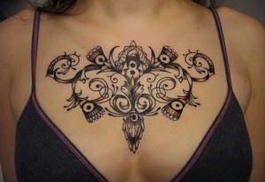 Tribal Chest Tattoos for Women