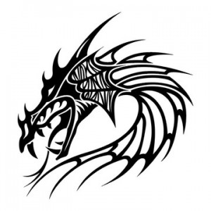 Tribal Dragon Head Tattoo