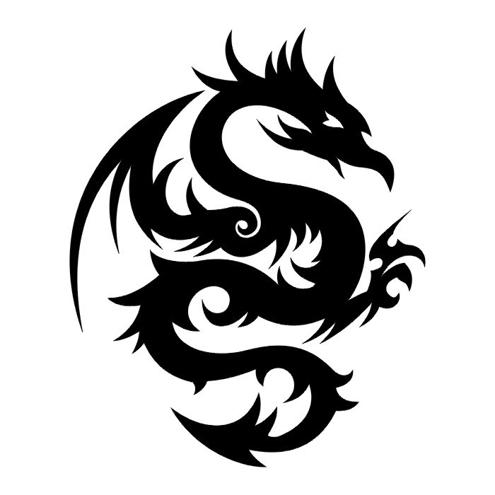 Dragon back tribal tattoo Dragon Temporary