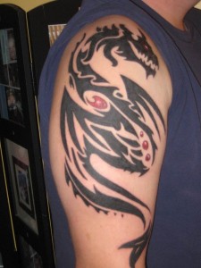 Tribal Dragon Tattoo Sleeve