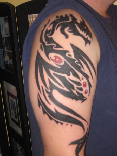 22 Beautiful Tribal Dragon Tattoo | Only Tribal