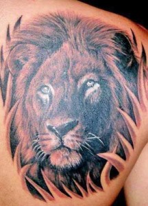 Tribal Lion Head Tattoos