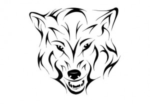 Tribal Wolf Head Tattoo