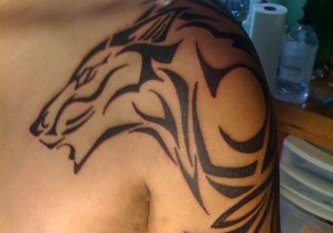 Tribal Wolf Tattoo Shoulder